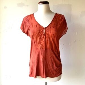 Anthropologie Silk & Cotton Open Back Top